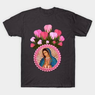 Our Lady of Guadalupe Pink Roses T-Shirt